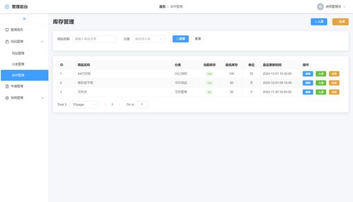 基于spring boot vue3的辦公用品申領管理系統(tǒng)